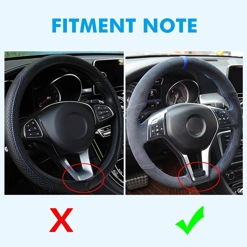 Capa decorativa de volante para Mercedes Benz W204 W212 C300 C350 E350 2012-2014 - Imagem 2 de 4