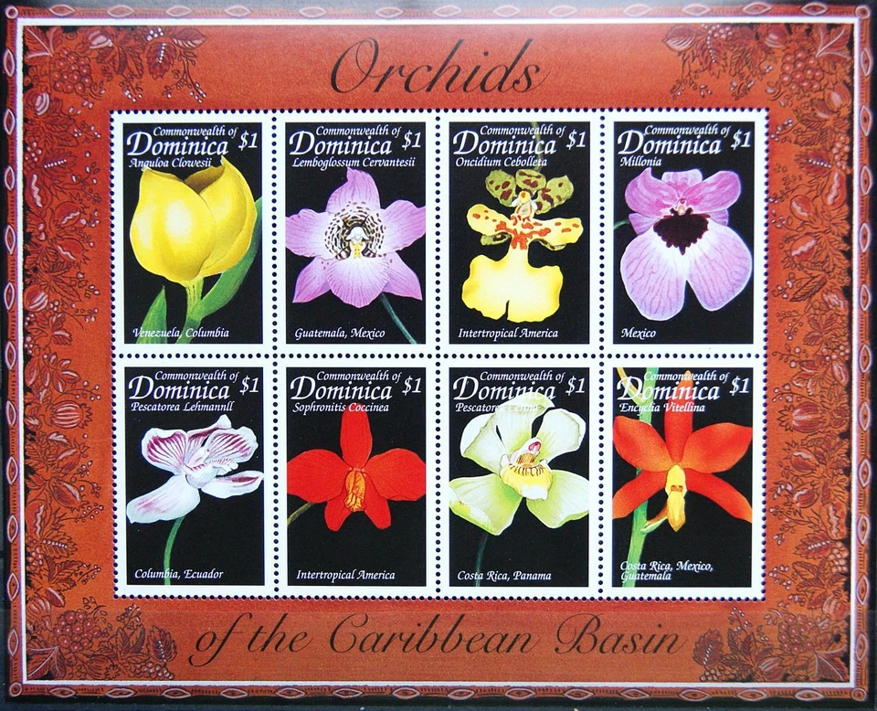 DOMINICA 1999 KLB 2629-36 Orchideen der Karibic Caribean Orchids Flowers ** - Bild 1 von 1
