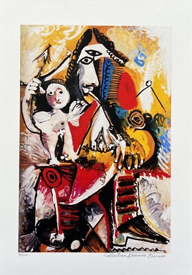 Pablo Picasso CHILD ON MANS LAP Estate Signed Limited Edition