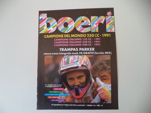 advertising Pubblicità 1991 CASCO BOERI CROSS FK e TRAMPAS PARKER | eBay