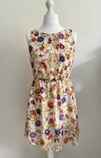 New Look Dress Women’s UK 12 Cream Floral Mini Skater Sleeveless Casual Party
