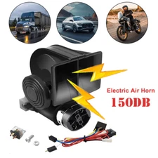 12V Super Loud Dual Trumpet Train Air Horn System Kit For Car/Truck/Boat Speaker