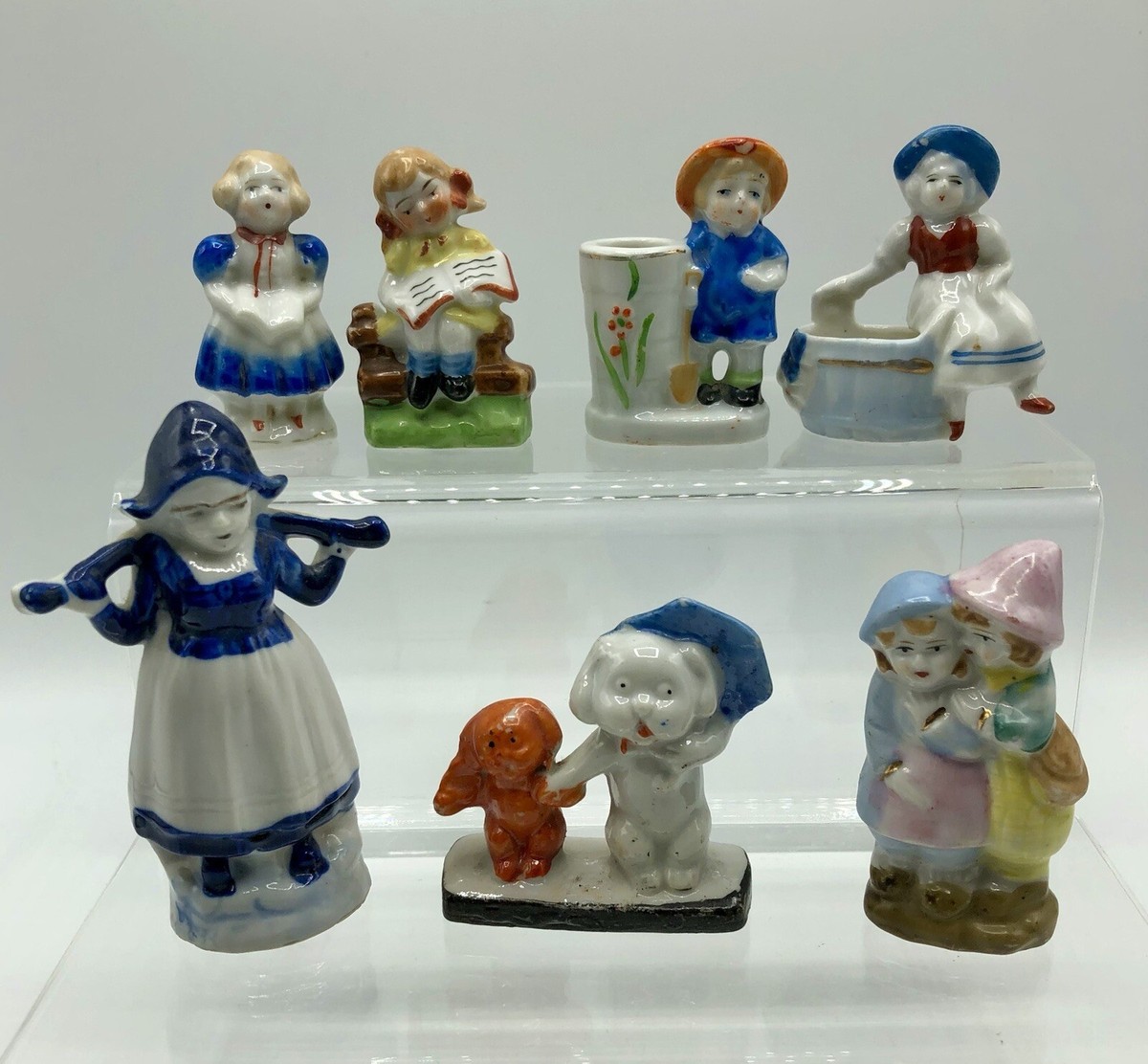 ヴィンテージ　人型オブジェ Vintage 1940s Lot Of 7 Small Occupied Japan & Japan Procelain