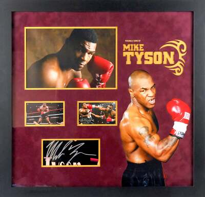 Mike Tyson weißes signiertes Kartendisplay