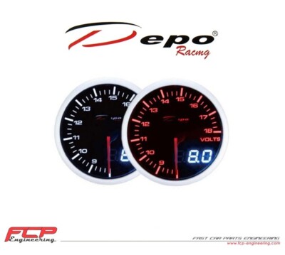 DEPO RACING DIGITAL+ANALOG BATTERIESPANNUNG ANZEIGE 52mm / BATTERY VOLTAGE GAUGE