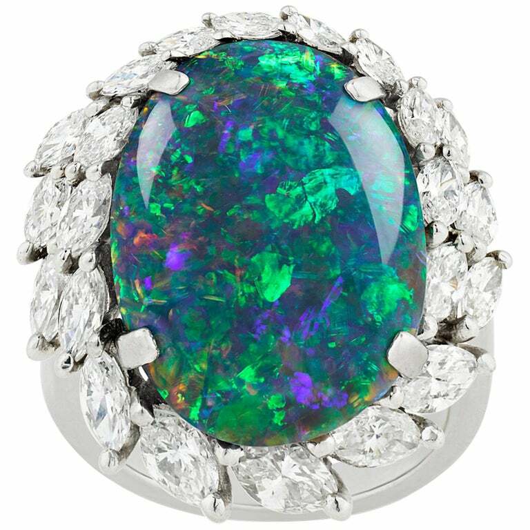 Dynamic Beauty Exceptional Color Ravishing Black Opal Marquise