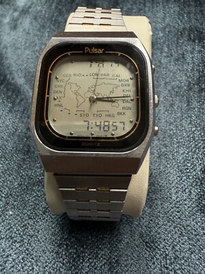 RARE Vintage Pulsar Ana-Digital Y951-5009 World Time Mens Watch | eBay