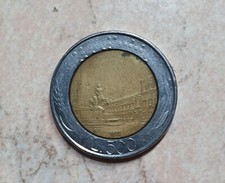 Moneta 500 lire bimetallica 1985 - Rarità Quirinale Testa media