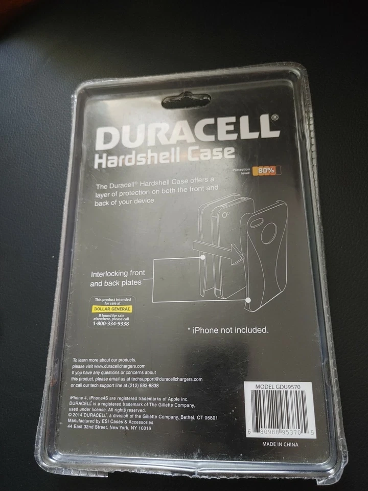 Brand New In Package Duracell Flex Case for iPhone 4 / 4S Black and Red Case - Image 2 of 2