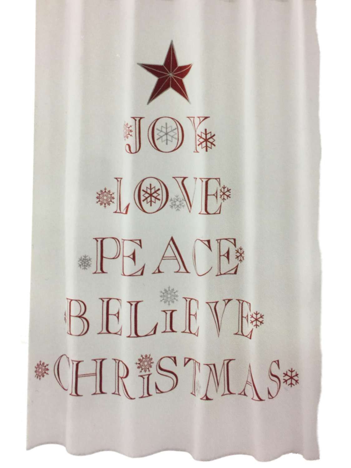 Winter Wonderland Holiday Sentiments Fabric Shower Curtain Christmas