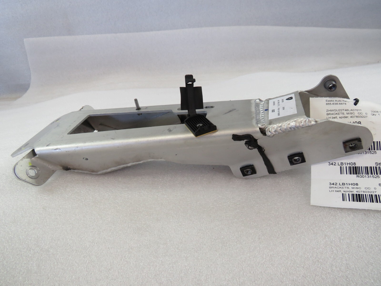 Lamborghini Gallardo, Spyder, LH, Left, Seat Belt Bracket, P/N 407803227