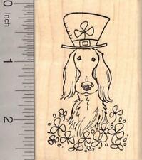 Saint Patricks Day Rubber Stamp Irish Setter Dog in Leprechaun Suit Rubberhedgehog Rubber Stamps J29522