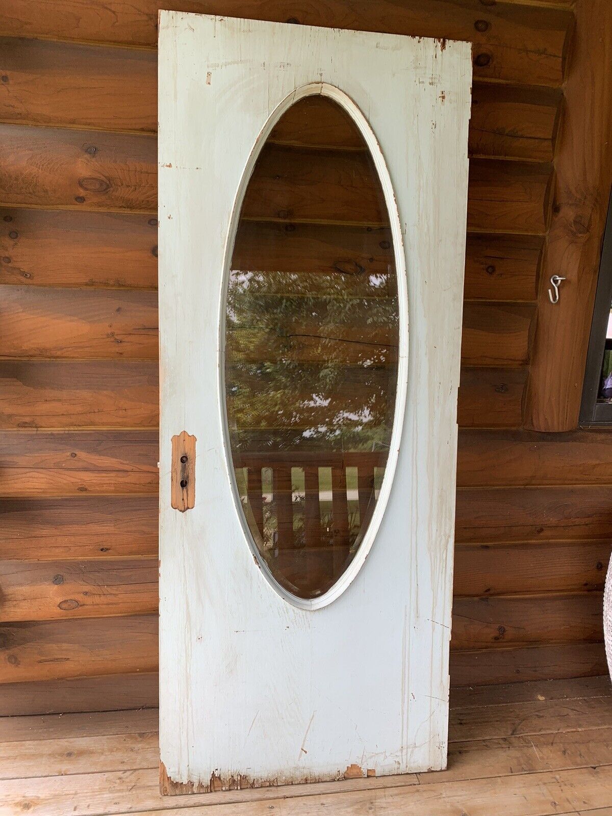 Antique Vintage Wood Wooden Door with Glass 