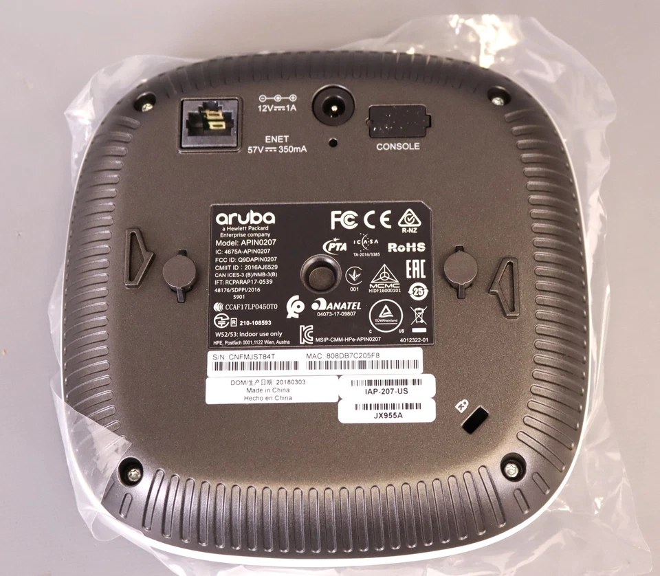 Aruba IAP-207 Instant 2x2:2 11AC Access Point WIFI certified White / Black - Image 4 of 4