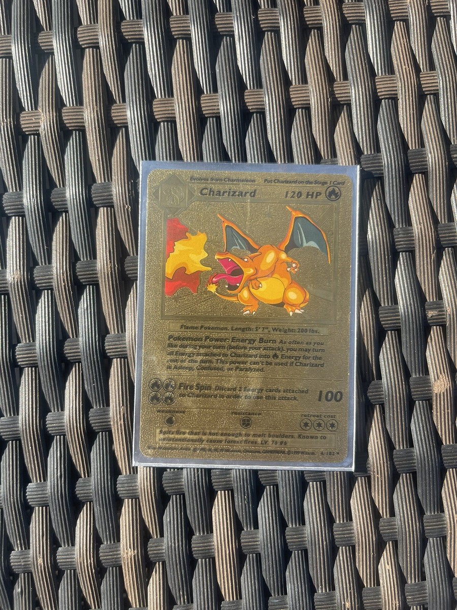 flesh and blood the hunted cards Gold Charizard 1st Edition Pokemon Card - Rare Collector Glossy Card main image 0