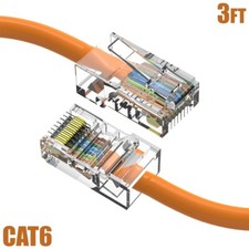 3FT Cat6 RJ45 Ethernet LAN Network UTP Non-Boot Patch Cable Copper 24AWG Orange
