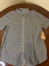 True Grit Mens Shirt Plaid Short Sleeves Button Up Pockets Soft