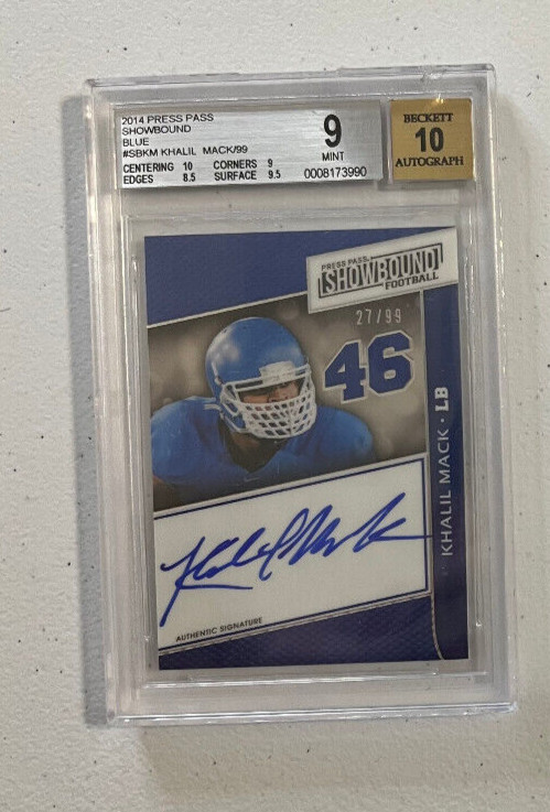 Khalil Mack Press Pass Showbound Signatures #SBKM Blue