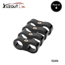 4pcs 10an Hose Separator Clamp For 58 Oilfuel Hose Line Black Aluminum Adapter