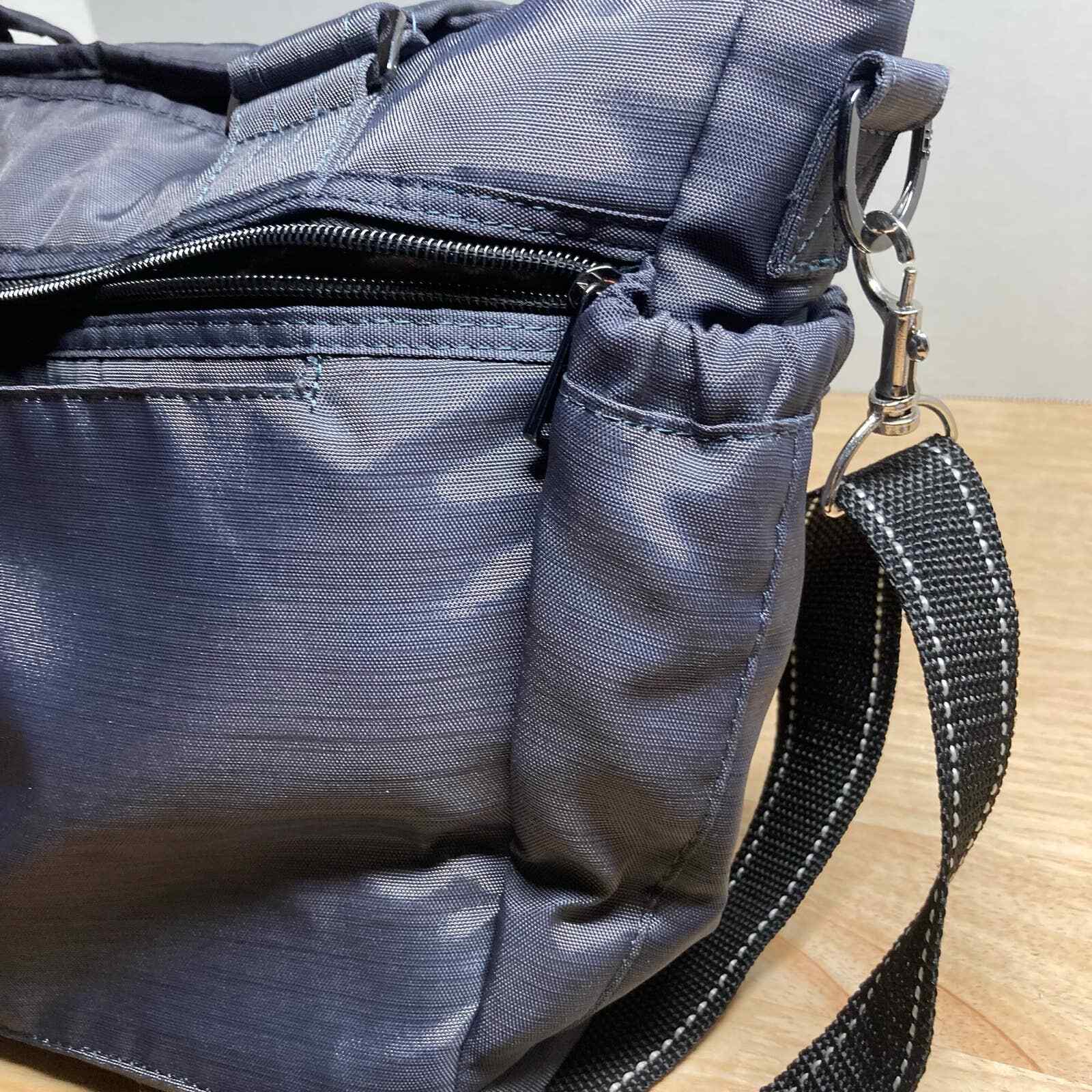 LUG Charter Dark Gray Quilted Handbag Tote Crossbody Strap PreOwned eBay