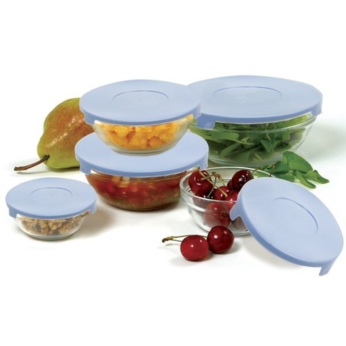 Norpro Glass Bowls Set with Lids 10 Piece eBay