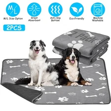 2 Pack Reusable Pet Pee Pad Absorbent Dog Puppy Potty Training Waterproof Pads