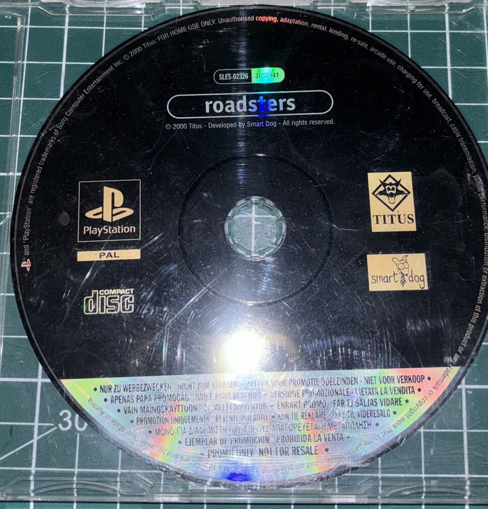 Jeu Roadsters Pour PlayStation 1 (PS1) - Version PAL - Testé, Nettoyé, Bon état - Vendeur Pro