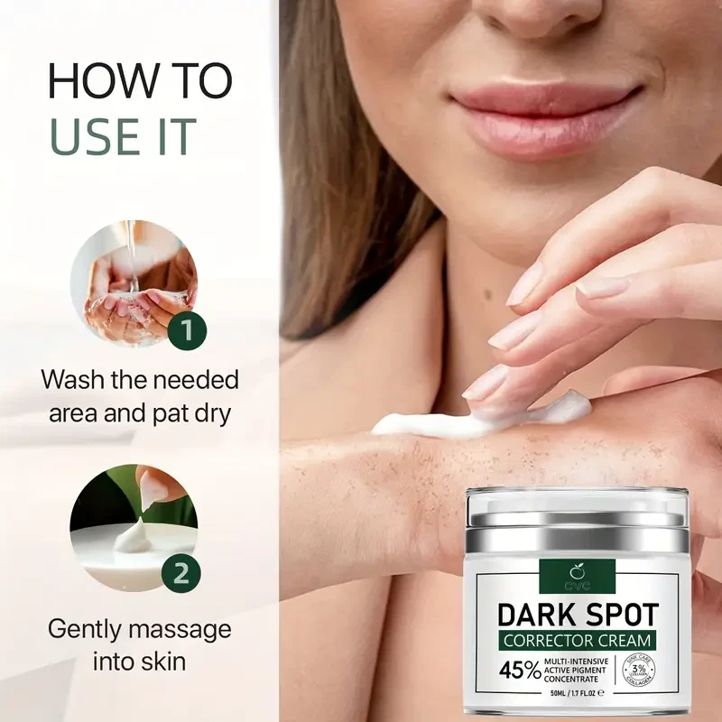 Crema correctora de manchas oscuras para rostro, cuello, piel 45 % pigmento activo Foto 4 de 4