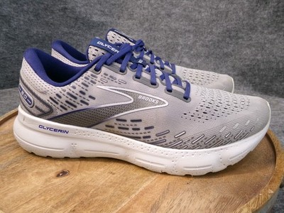 Brooks Glycerin 20 Mens Size 12 D Gray Blue Running Shoes Cushioned 1103821D070