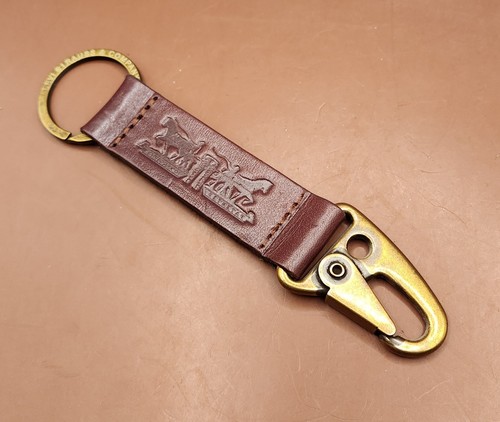 Vintage Late 1970s-Early 1980s Levi Strauss Two Horse Leather Keychain Fob...