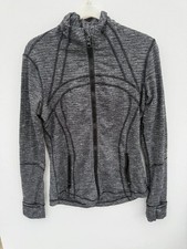 Lululemon Define Jacket Size 8 (UK 12) Heathered Black White Knit Zip Up