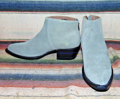 Womens Alvies The Duval Gray Suede Leather Handmade Cowboy Boots 9 B New in Box