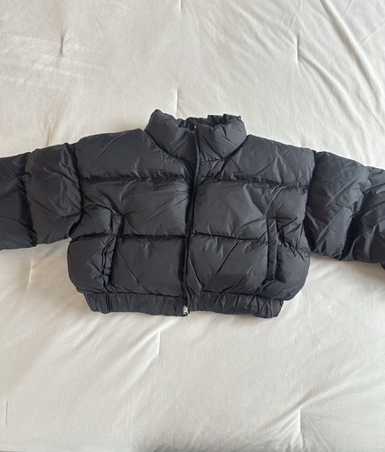 Double Zero Puffer Jacket Cropped Women’s Medium Black Lightweight Winter Coat