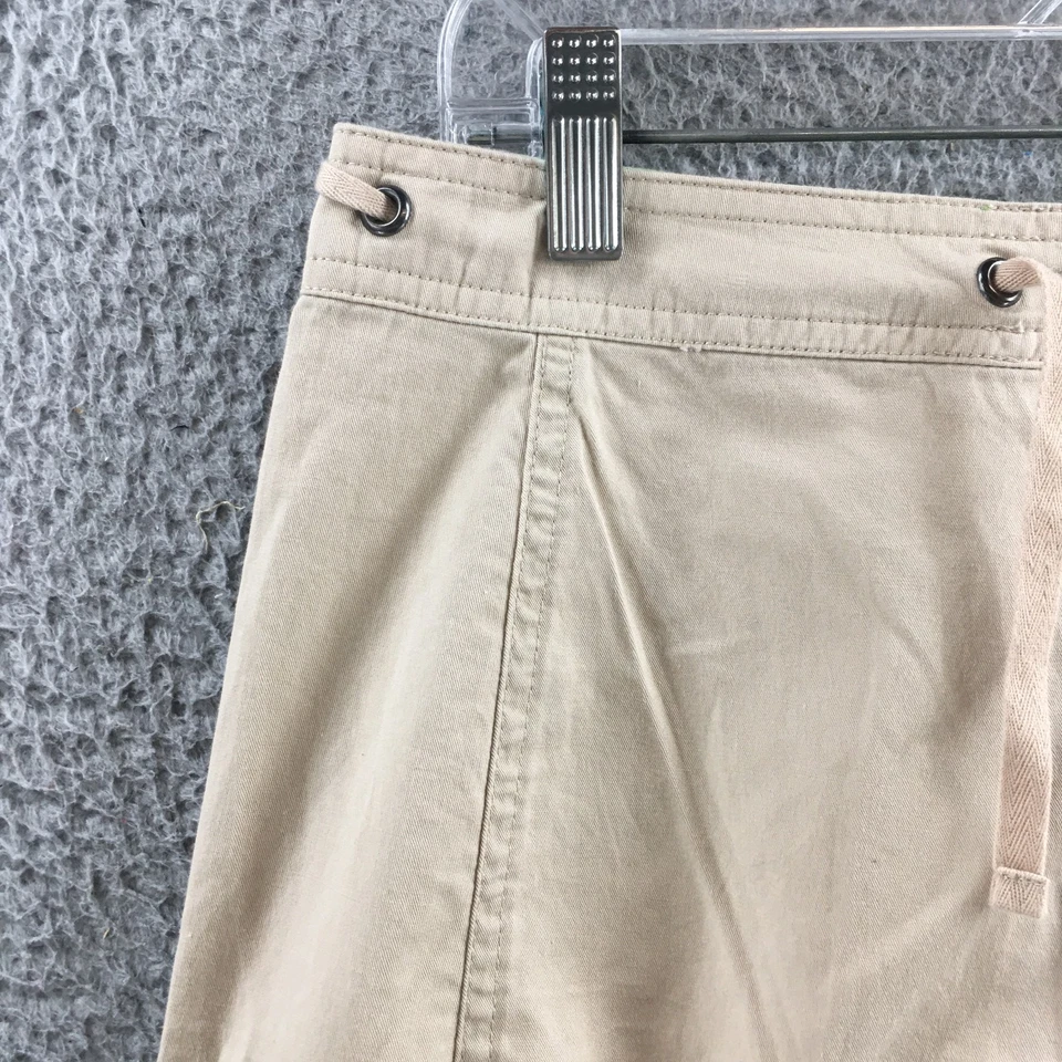 Pantalones cargo Izod para mujer 10 (actual 32X20) beige tiro alto capri corte recto nuevos Foto 3 de 4