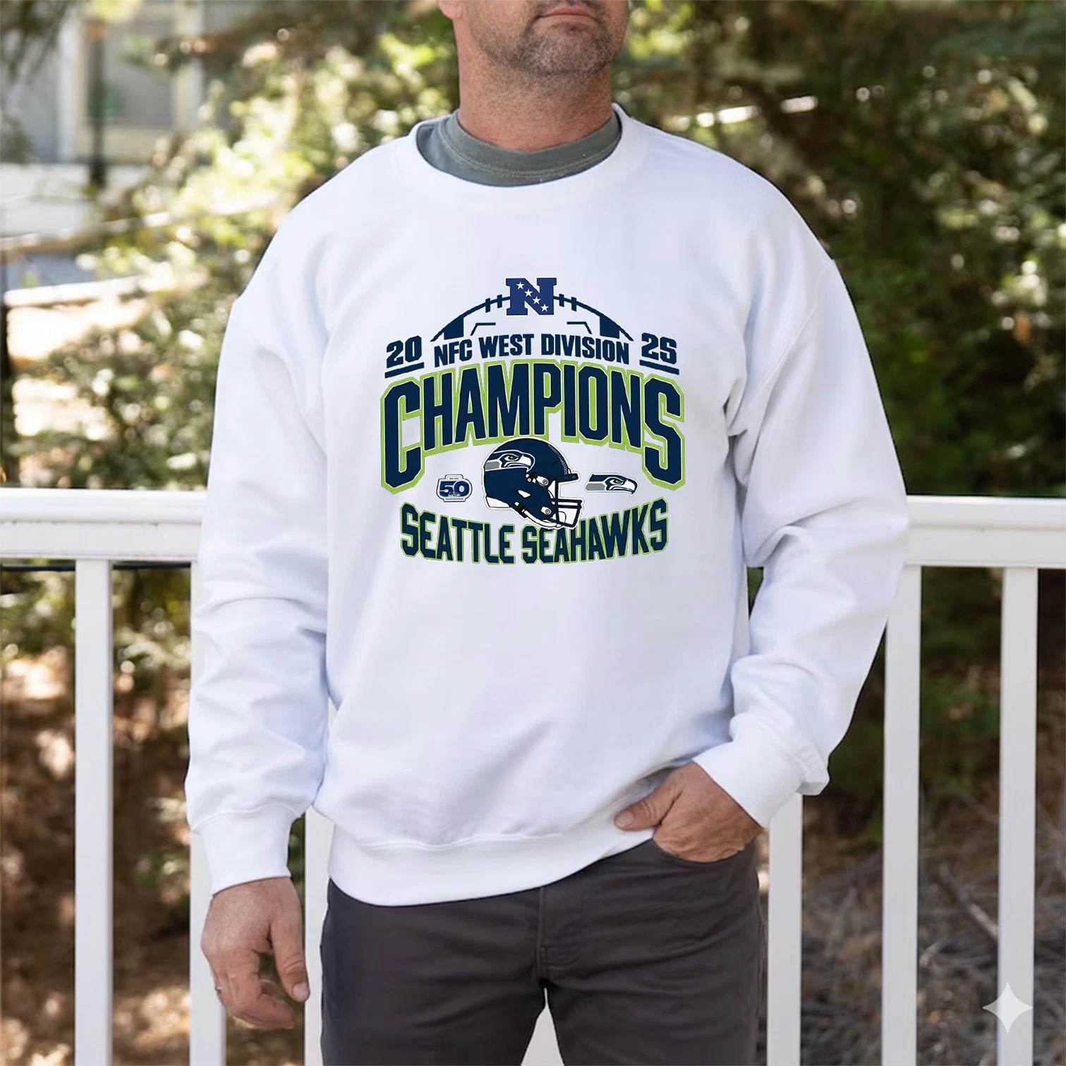 Seattle Seahawks 2025 NFC West Division Champions Helmet Sweatshirt