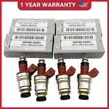 4pcs/set For 1990-1995 Nissan Pickup D21 2.4L I4 OEM Fuel Injectors 16600-86G00
