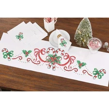 Craftways® Elegant Candy Cane Set Stamped Cross-Stitch