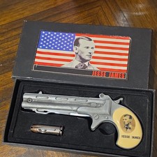 Jesse James Gun-Shaped Folding Pocketknife Bullet Mini Steel Silver Ivory
