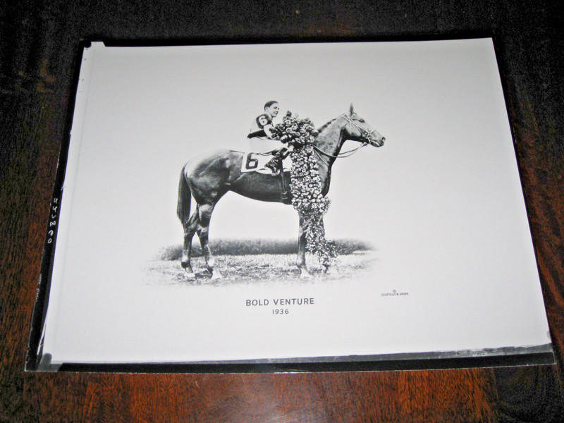 11 X 14-Original 1936 Kentucky Derby Winner "Bold Venture" Caufield & Shook, Inc