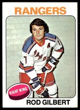1975-76 Topps Hockey Card Rod Gilbert New York Rangers #225 EX-MT