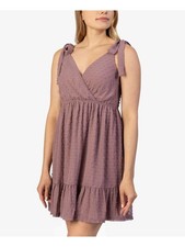 SPEECHLESS Womens Baby Doll Short Dress Purple Sleeveless Party Juniors S