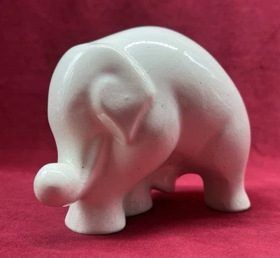 ELEFANT ELEPHANT SCULPTURE STATUE OBJETS ANIMAL CRAQUELE ART DECO LEMANCEAU 1930 - Photo 1/4