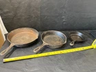 vintage Cast iron pan skillet lot of 3 Wagner Ware 1036D #6 w/ #3 and Lodge
