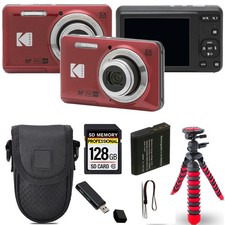 Kodak PIXPRO FZ55 Digital Camera Red Spider Tripod Case - 128GB Kit