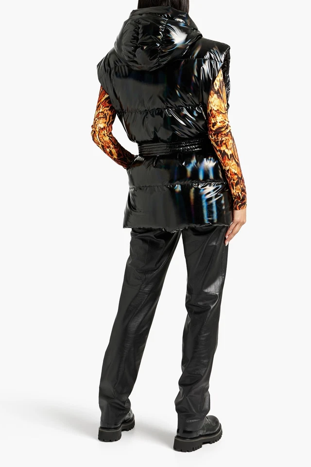 RRP €905 IENKI IENKI Down Puffer Gilet Size M Padded Belted Iridescent Hooded - Image 2 of 4