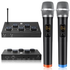 Wireless Karaoke System, Portable Karaoke Microphone Mixer with 16 Channels U...