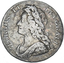 1732 Halfcrown - George II British Silver Coin - Nice