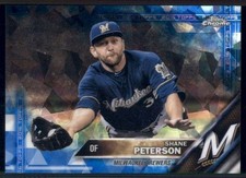 2016 Topps #672 Shane Peterson Chrome Sapphire 65th Anniversary Edition