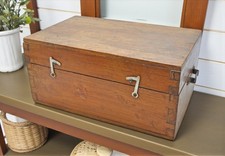 Antike Teakholz Aufbewahrungs Truhe Original Alt Handgefertigt