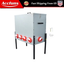 Automatic Large Chicken Feeder 100lbs No-Waste Metal Poultry Feeder Box 10 Ports
